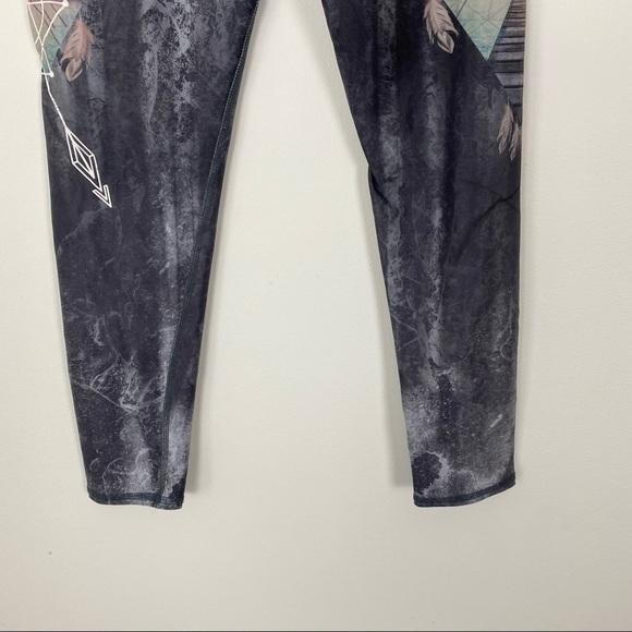 EVOLUTION AND CREATION Active Grey Tie Dye Tribal Dream Catcher Leggings yoga m - Picture 7 of 10